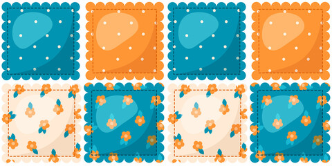 seamless pattern of cute lacy vintage pillows in harmonious colors. Vector illustration