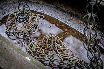 水に浸かる鎖