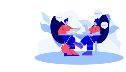 illustration.businessperson work in open space office.workplace for teamwork.meeting and freelance job. 