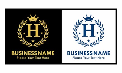 Letter h crown logo design template illustration. suitable for fashion, brand, kingdom, crown, identity