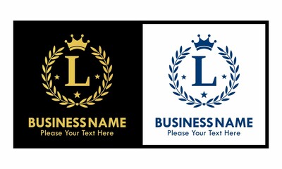 Letter l crown logo design template illustration. suitable for fashion, brand, kingdom, crown, identity