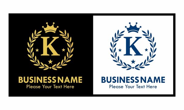 Letter k crown logo design template illustration. suitable for fashion, brand, kingdom, crown, identity
