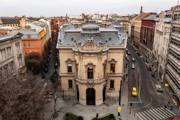 Aerial view from Metropolitan Ervin Szabó Library, in Budapest