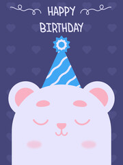 birthday card with polar bear