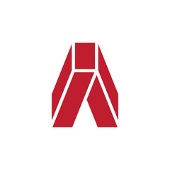 letter A with 3D style logo design
