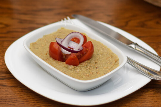 cold sanck Eggplant salad with tomatoes