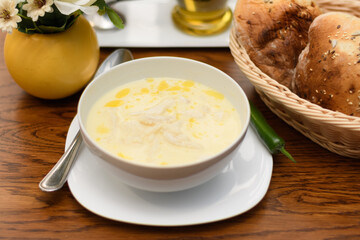 Tripe soup traditional romanian dish