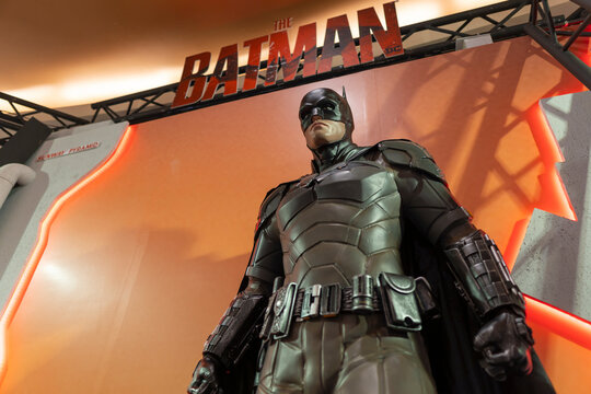Statue of Batman from The Batman. This is a road show promotion for the latest DC movie