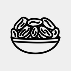 Dates icon in line style about ramadan, use for website mobile app presentation