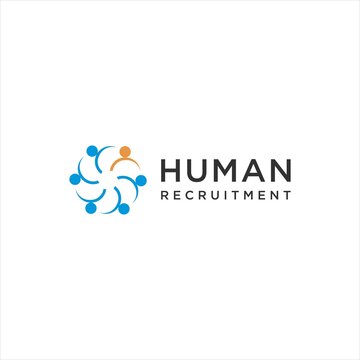 human recruitment  logo, teamwork vector logotype