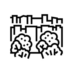 city park line icon vector. city park sign. isolated contour symbol black illustration