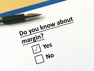 Fototapeta premium Questionnaire about investment