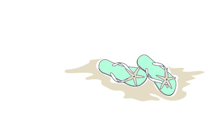 Vector Summer Beach illustration, flip flops