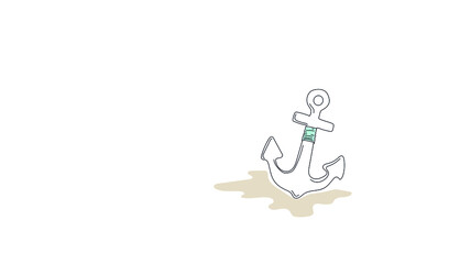 Vector Summer Beach illustration, anchor on the sand