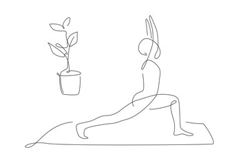 people making yoga. Yoga and pilates poses and asanas. line art. one line illustrations. outline yoga shape.