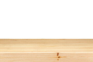 wooden table on the floor white background