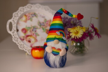 dwarf, elf, rainbow elf, dwarf with a rainbow