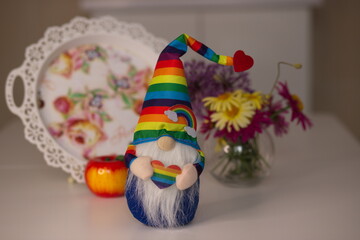 dwarf, elf, rainbow elf, dwarf with a rainbow