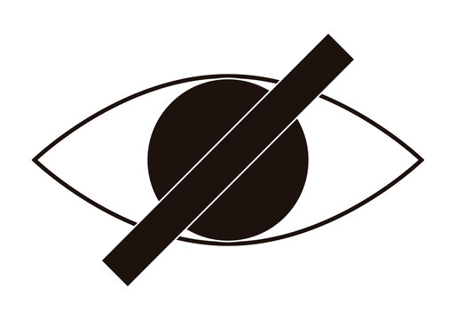 Icono negro de ojo tachado por la censura.