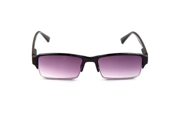 Fashionable sunglasses for women. burgundy glass. beautiful shape. Women's accessory.on a white isolated background.