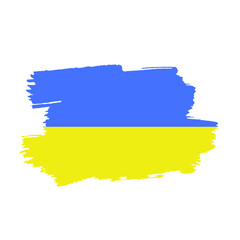Grunge flag of the Ukraine. Ukraine flag illustrated on paint brush stroke.