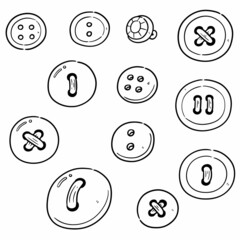 vector set of sewing button