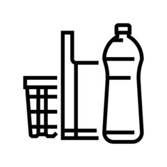 polyethylene thermoplastic line icon vector. polyethylene thermoplastic sign. isolated contour symbol black illustration