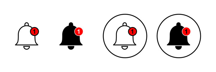 Bell Icons set. Notification sign and symbol for web site design