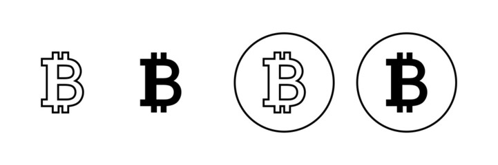 Bitcoin icons set. bitcoin sign and symbol. payment symbol. cryptocurrency logo