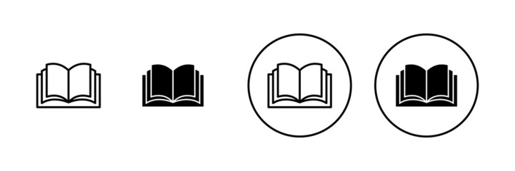 Book icons set. open book sign and symbol. ebook icon