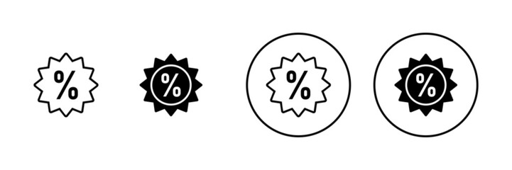 Discount icons set. Discount tag sign and symbol