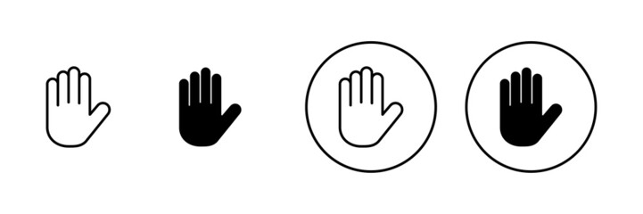 Hand icons set. hand sign and symbol. palm