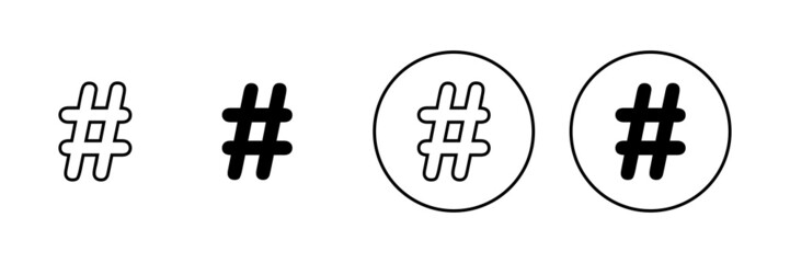 Hashtag icons set. hashtag sign and symbol
