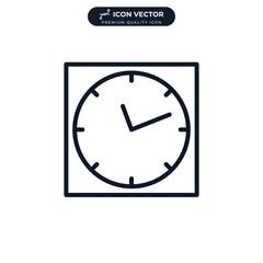 Wall Office Clock icon symbol template for graphic and web design collection logo vector illustration