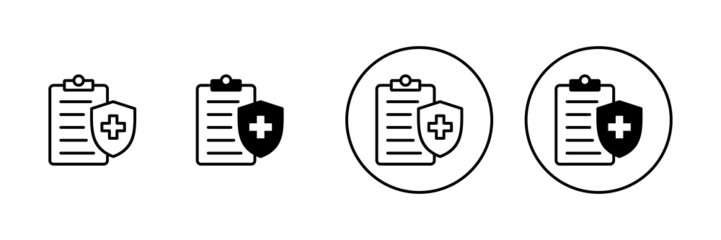 Medical insurance icons set. health insurance sign and symbol