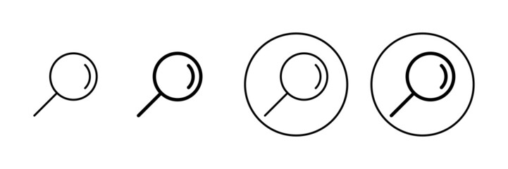 Search icons set. search magnifying glass sign and symbol