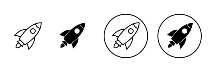 Rocket icons set. Startup sign and symbol. rocket launcher icon