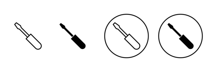 Screwdriver icons set.tools sign and symbol