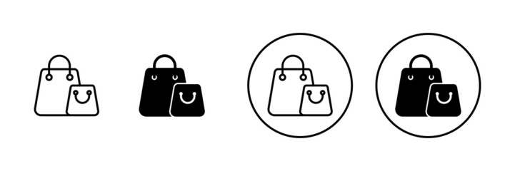 Shopping bag icons set. shopping sign and symbol