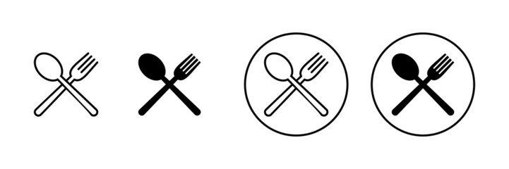 spoon and fork icons set. spoon, fork and knife icon vector. restaurant sign and symbol