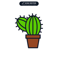 cactus icon symbol template for graphic and web design collection logo vector illustration