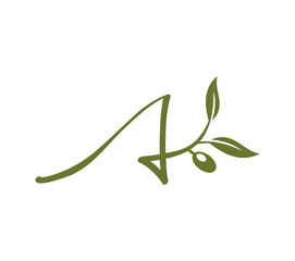 Alphabet Grape Vine Monogram Initial Logo Letter A