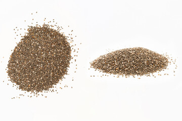 chia seeds on a white background