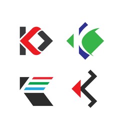 k Letter arrow icon  Template Vector concept design
