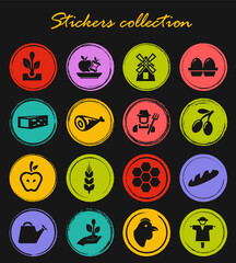 Agriculture and farming icons set