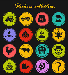 Agriculture and farming icons set