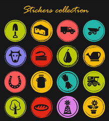 Agricultural icons set