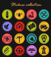 Alternative energy icons set