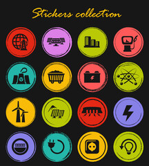 BIO Fuel industry icons set