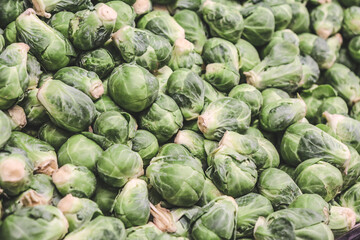 Fototapeta na wymiar Brussel sprouts on the market
